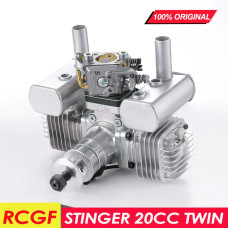 Stinger 20CC TWIN Exhaust RCGF Two-cylinder Gasoline Petrol Engine Two-stroke For RC Fixed-wing Airplane 