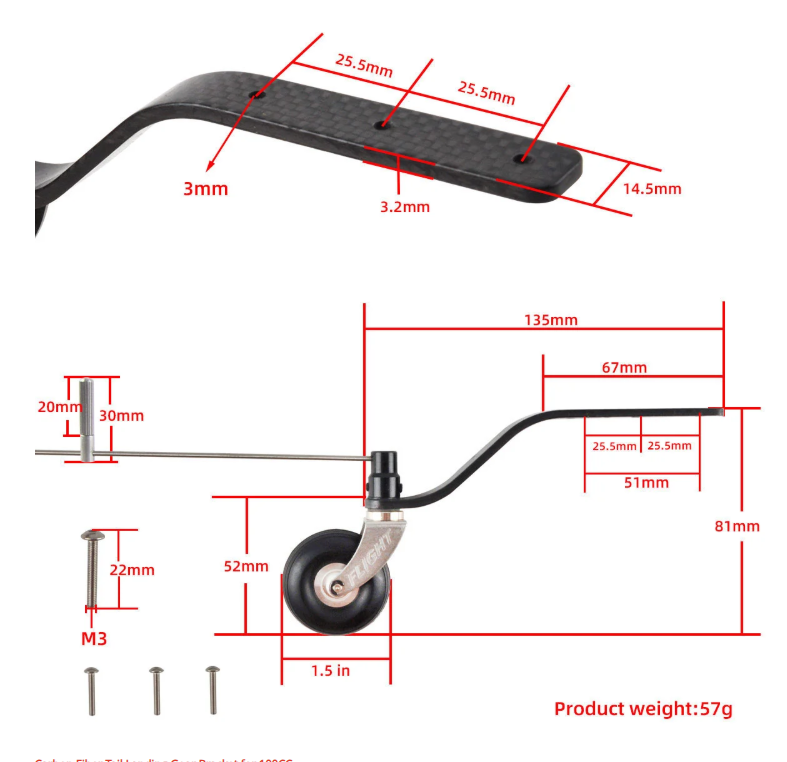 50cc tailwheel-CarbonRCParts