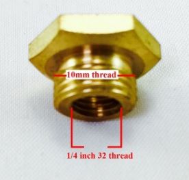 RCEXL 1/4 - 32 tpi 10mm conversion adapter