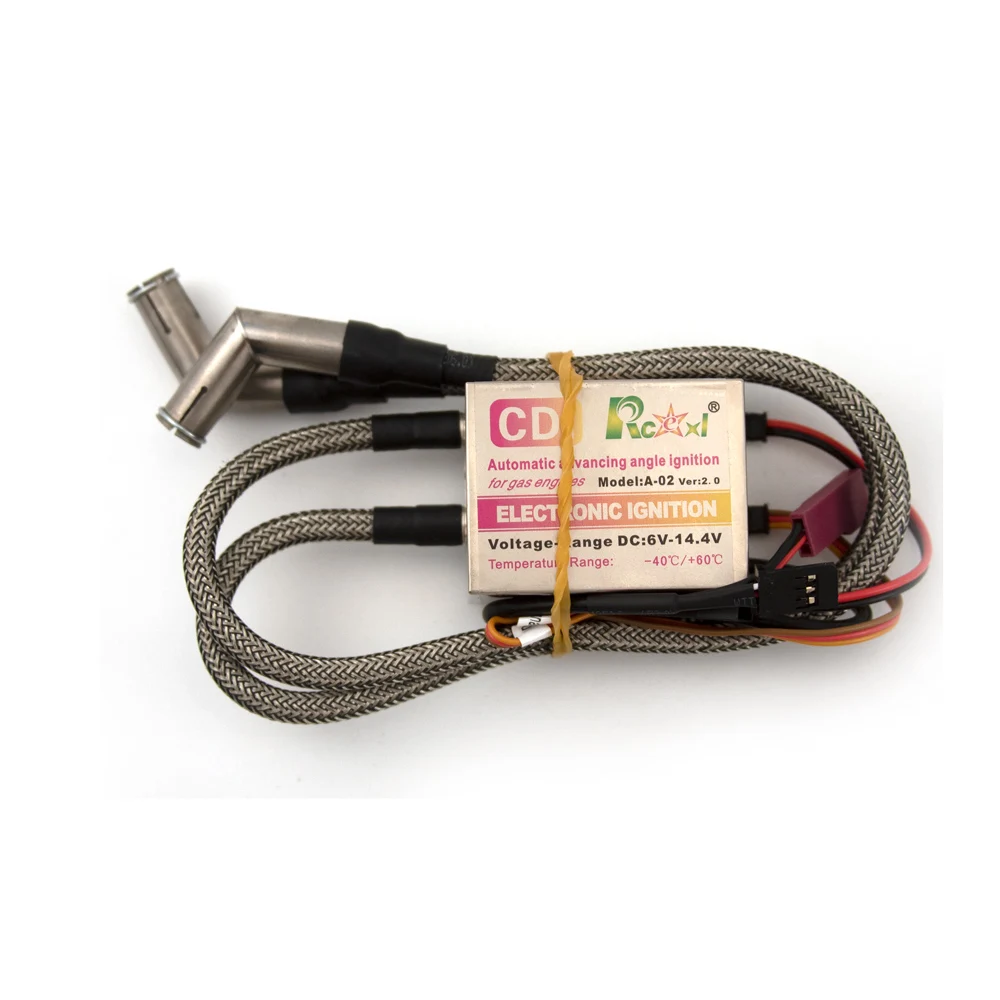 1Set Rcexl Single/ Twin Ignition System CDI NGK-ME-8 1/4-32 90/ 120 Degree or Straight For Gas Petrol DLE Engine RC Aircraft 